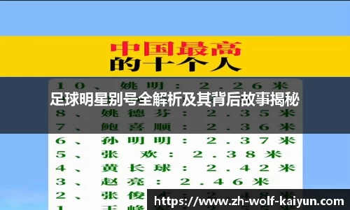 足球明星别号全解析及其背后故事揭秘